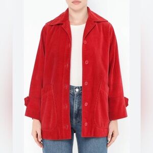 Corduroy Chore  Cotton Jacket XL Red J Jill